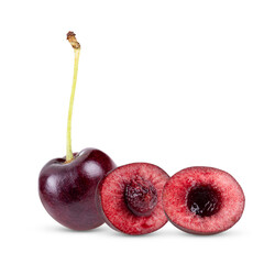 Red cherry isolated on white