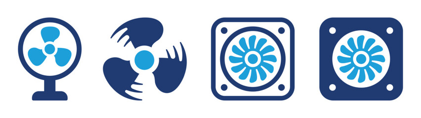 Fototapeta Fan icon set. Cooling fan symbol isolated on white background. obraz