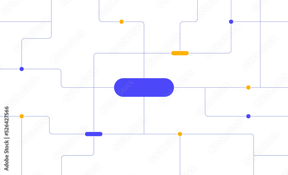Poster Technology network circuit board system connected dots and lines background template.