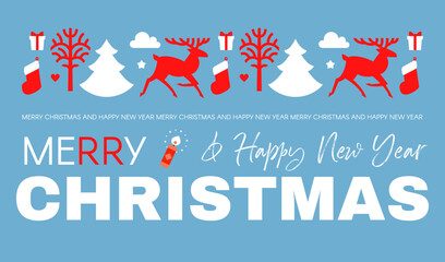 Merry Christmas and Happy New Year design template with cool 3D Santa Claus.