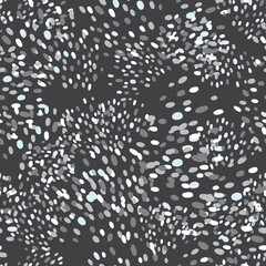 Abstract dotted black and white seamless pattern. Pointillism. Vector background. 