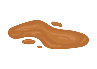 Poop excrement for bristol scale chart watery pieces. 7 type of poo - entirely liquid cartoon vector icon isolated on white background. Flat design vector clip art poo illustration.