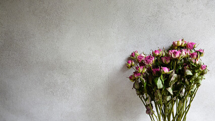 ドライフラワー　花束　枯れた　バラ　茎