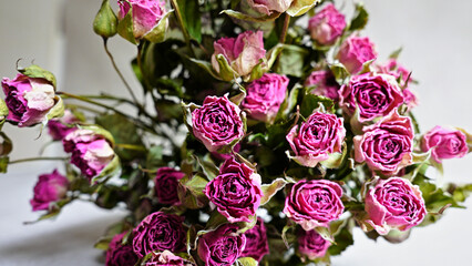 ドライフラワー　花束　枯れた　バラ　茎