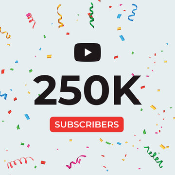 Thank you 250k or 250 thousand subscribers celebration template. Premium design for social media story, web banner, social media banner celebration, social site posts, achievement, poster.