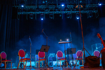Empty stage before the start of the concert