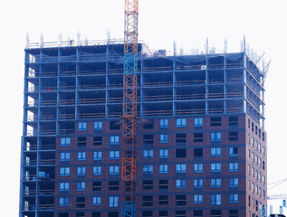 Construction crane building new house background