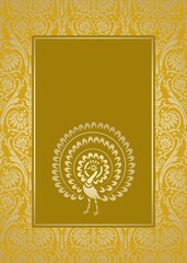 peacock, feathers ,wedding card design, royal India	