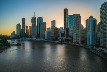 Fototapeta na wymiar Brisbane skyline, capital of Queensland in Australia at dusk