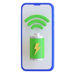 smart battery power management internet of thing 3d icon illustration