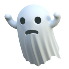 scare ghost halloween 3d icon illustration