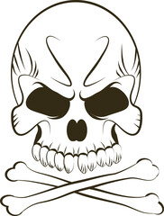 Human skull / death or dead flat 