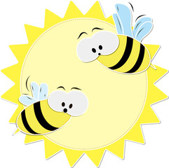 Obraz premium bee in cartoon style