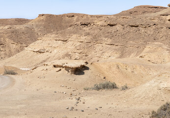 The majestic  beauty of the boundless stone Judean desert in southern Israel