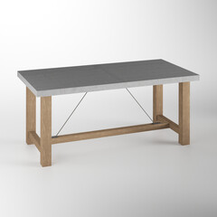 modern minimal furniture with white background studio style, its mixer of different wooden vs concrete textures, some are wire-frame furniture some are good quality pink furniture