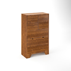 modern minimal furniture with white background studio style, its mixer of different wooden vs concrete textures, some are wire-frame furniture some are good quality pink furniture