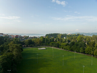 Obraz premium Beykoz Meadow and City Center Drone Photo, Beykoz Istanbul, Turkey