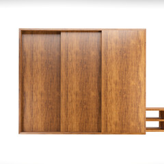 modern minimal furniture with white background studio style, its mixer of different wooden vs concrete textures, some are wire-frame furniture some are good quality pink furniture