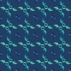 Abstract blue and green pattern. Abstract floral seamless ornament. Design for decorating,background, wallpaper, illustration, fabric, clothing, batik, carpet, embroidery.
