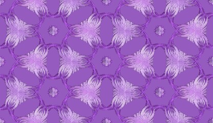 Abstract floral seamless ornament.Abstract purple pattern. Geometric art decor texture. Design for decorating,background, wallpaper, illustration, fabric, clothing, batik, carpet, embroidery.