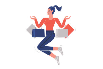 Shopping illustration for website, application, printing, document, poster design, etc.
