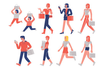 Shopping illustration for website, application, printing, document, poster design, etc.