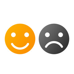 happy and sad face icons emoji design vector ilustration