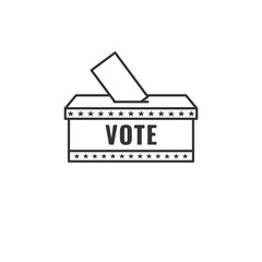 Outline selection box  icon illustration isolated vector sign symbol.  Election day. Icon for web design, apps, sticker, banner, poster, printing usage and part of logo.