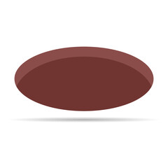 Brown hole design icon with shadow, circle web flat object, golf deep  sign vector illustration