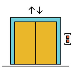 Lift elevator icon, graphic design entrance sign, building doorway symbol vector illustration