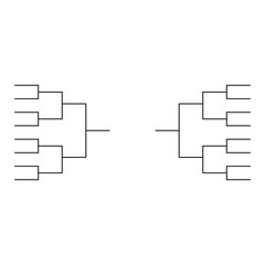 Set of Bracket sport tournament, blank elimination event sign, playoff match vector illustration
