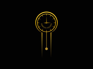 simple timeless logo with clock illustration..eps