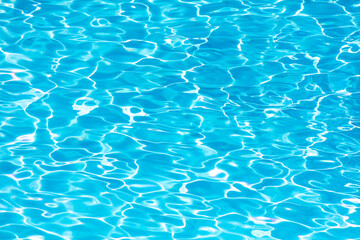 Blue water in the pool.