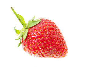Juicy red strawberry isolated on white