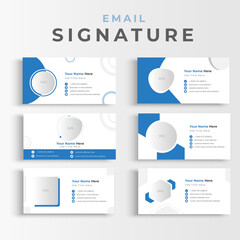 Obraz premium modern and creative business email signature blue color