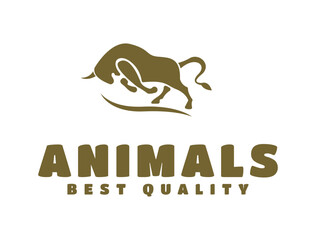 Animal Antique Logo, Modern and Old Antique Bull Logo