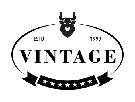 Animal Antique Logo, Modern and Old Antique Bull Logo