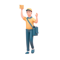 3D Postman. 3D render