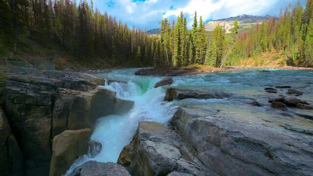 Upper Sunwapta Falls in Jasper National Park, Canada