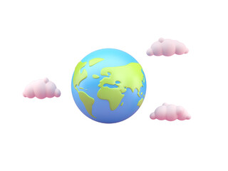 Environment concept with 3D Earth. 3D render