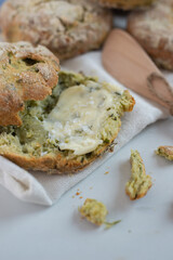 Savory cheese scones with spinach
