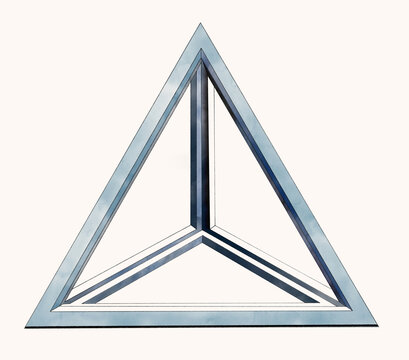 Tetrahedron. Leonardo da Vinci painting. Digital art. Illustration. Art print for interior, education, graphic design, digital screens. High quality image.