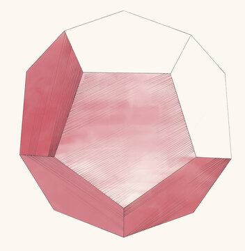 Dodecahedron. Leonardo da Vinci painting. Digital art. Illustration. Art print for interior, education, graphic design, digital screens. High quality image.