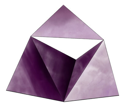 Tetrahedron. Leonardo da Vinci painting. Digital art. Illustration. Art print for interior, education, graphic design, digital screens. High quality image.