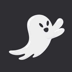 Cute funny ghost. Baby creepy boo characters for kids. Magic scary spirits . Isolated flat vector illustrations of comic phantoms