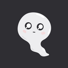 Cute funny ghost. Baby creepy boo characters for kids. Magic scary spirits . Isolated flat vector illustrations of comic phantoms