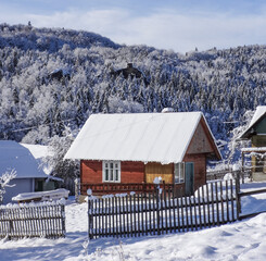 house in the snow