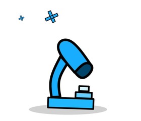 Simple illustration of health or science research microscope, suitable for health and science theme assets or design