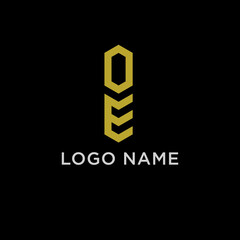 letter o e logo design