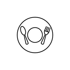 Restaurant line art icon design template vector illustration